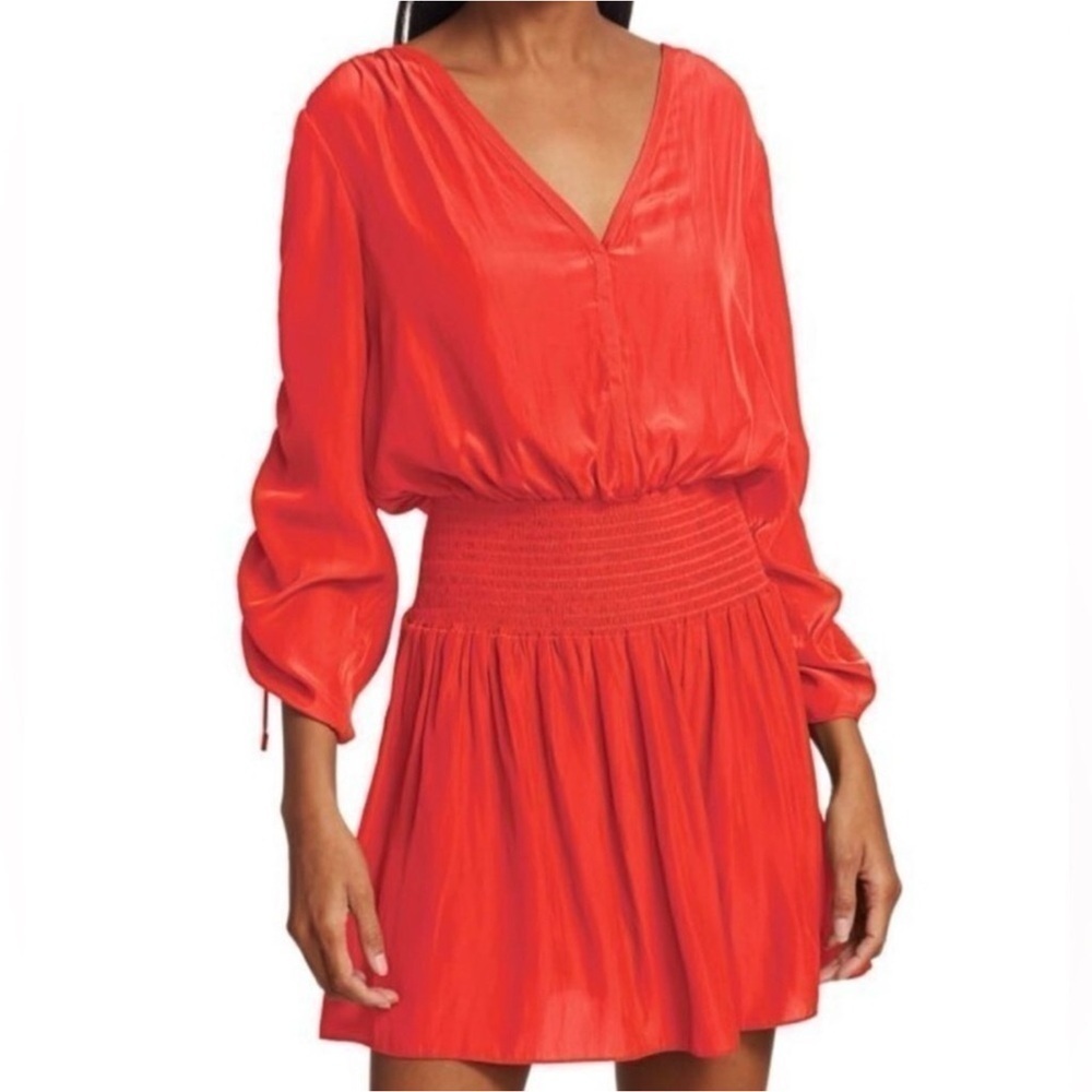 Ramy Brook Lili Tunic Mini Dress in Bright Red NEW